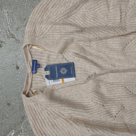 NEW! Democracy Sweater Cozy Knit Cardigan, Oat - Picture 3 of 16